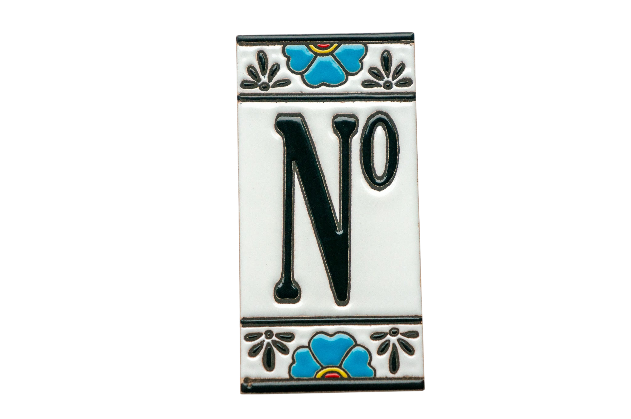 Numéro de porte mexicain en céramique avec cadre – 7,5 cm x 15 cm (2,95 po x 5,91 po)