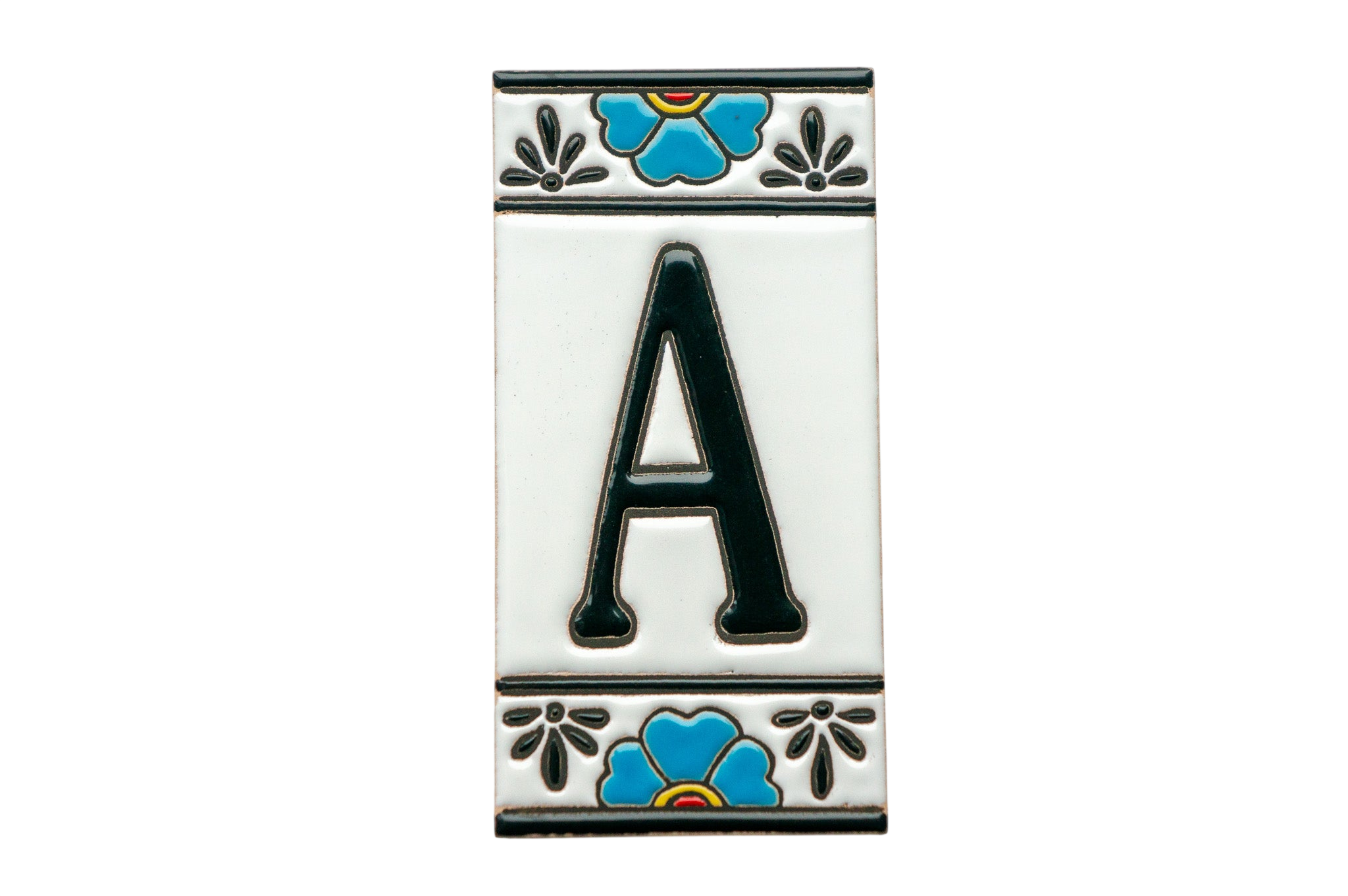 Numéro de porte mexicain en céramique avec cadre – 7,5 cm x 15 cm (2,95 po x 5,91 po)