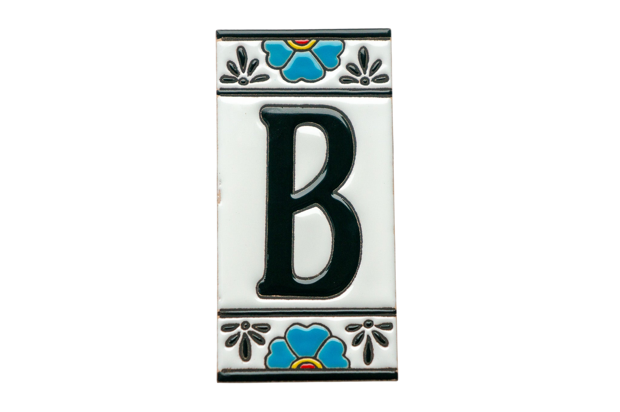 Numéro de porte mexicain en céramique avec cadre – 7,5 cm x 15 cm (2,95 po x 5,91 po)