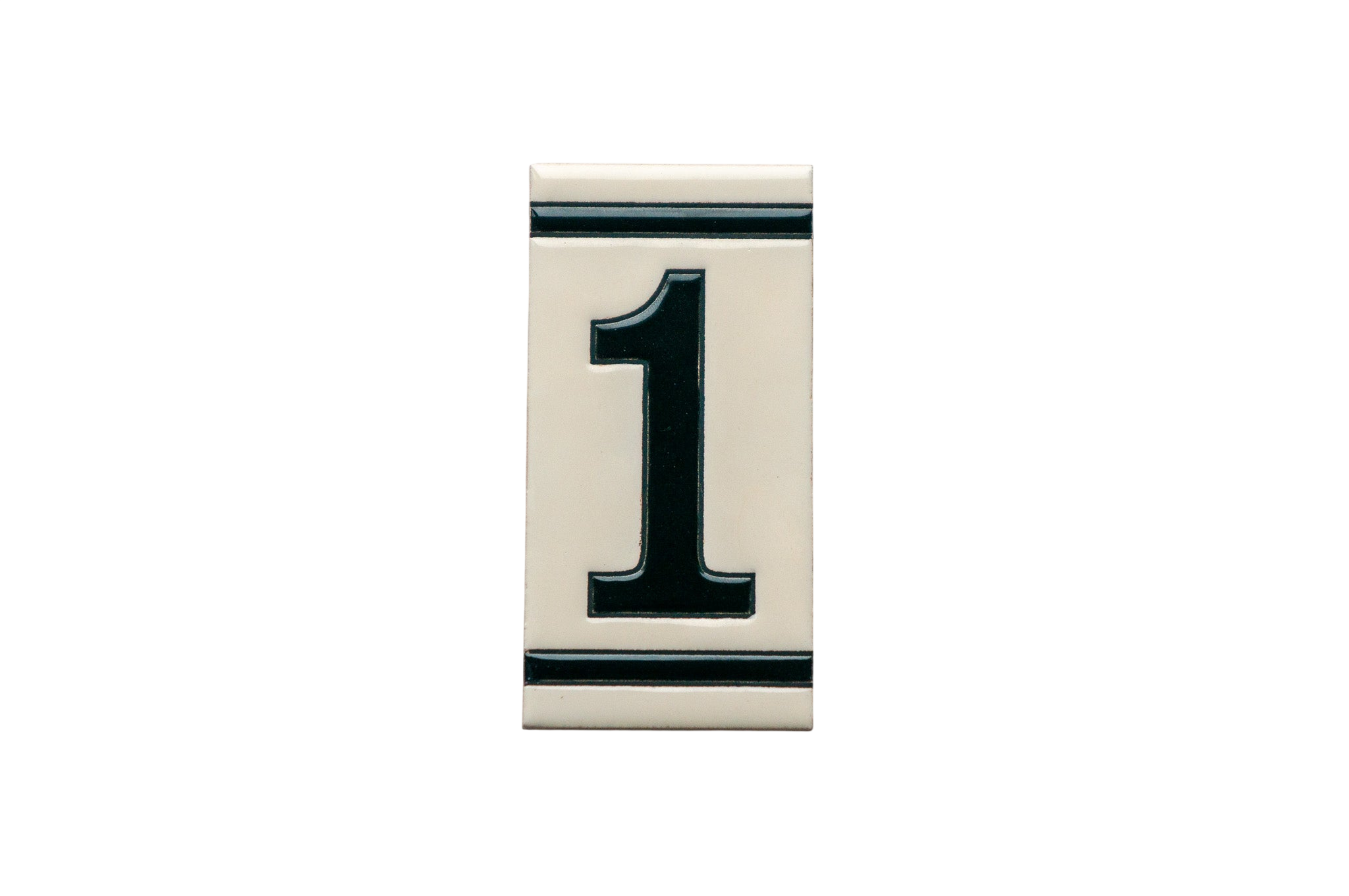 Classico White | Ceramic Door Number Tile & Frame – 5.5cm x 11cm (2.17" x 4.33")