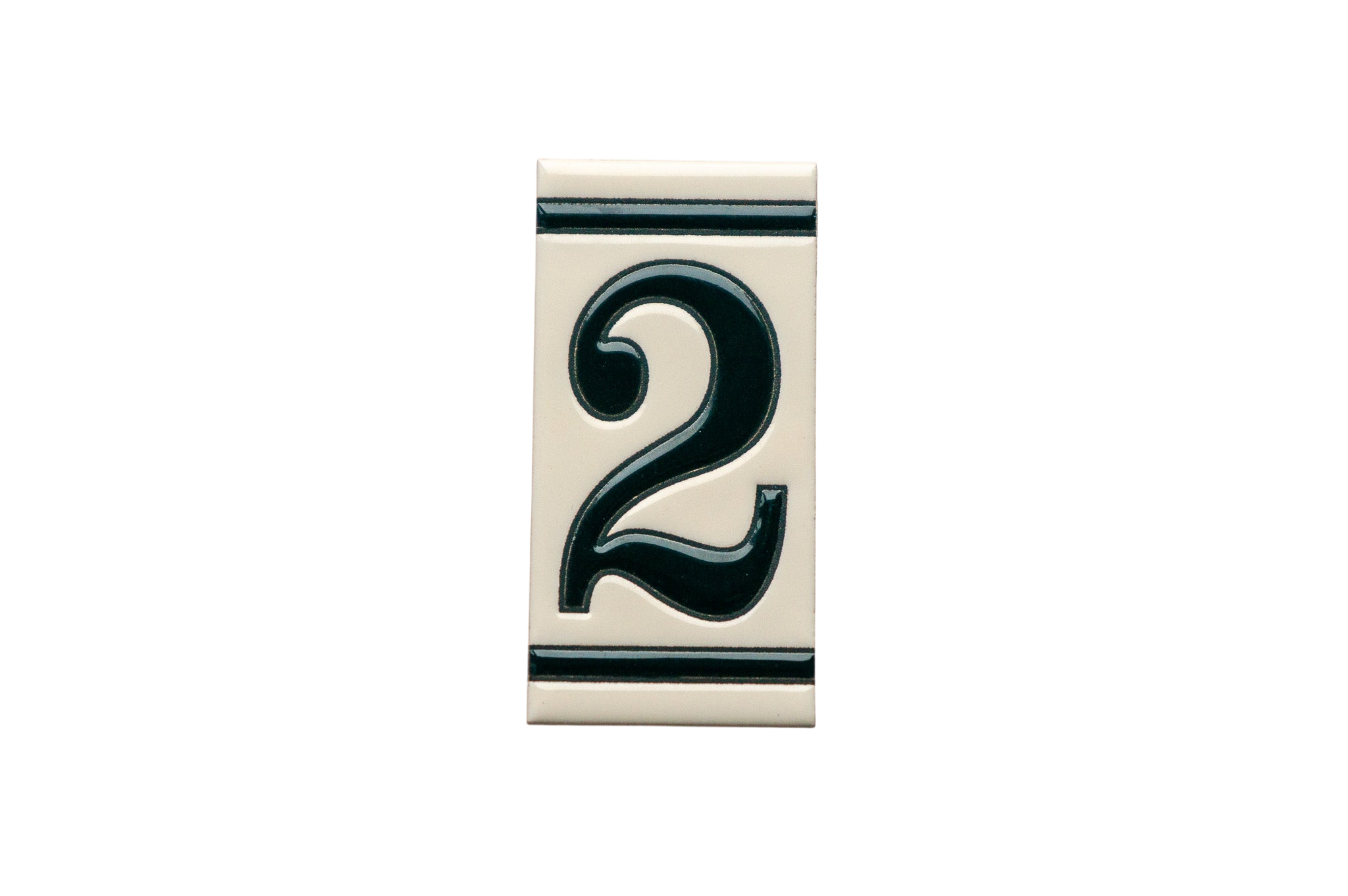 Classico White | Ceramic Door Number Tile & Frame – 5.5cm x 11cm (2.17" x 4.33")