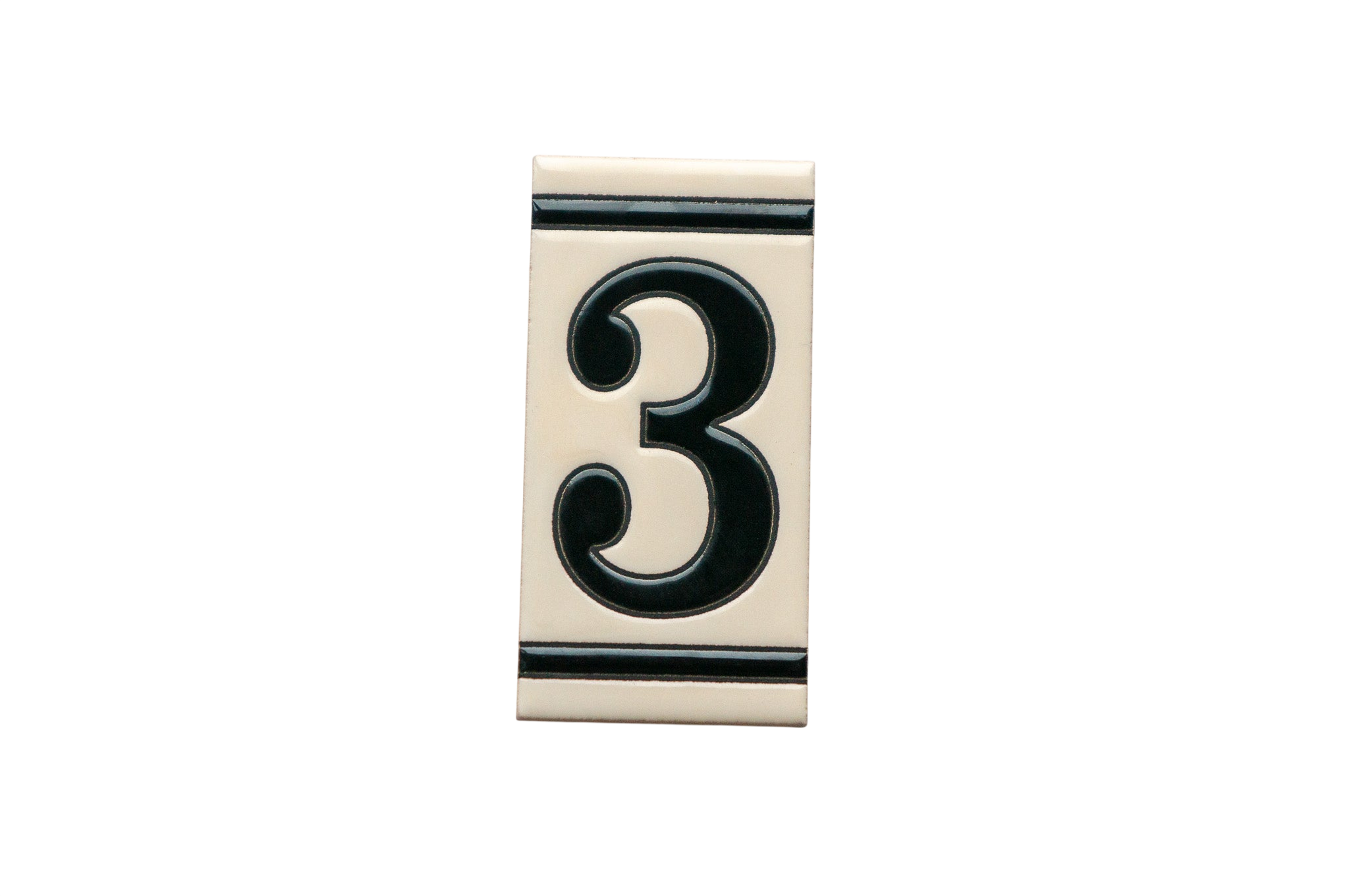 Classico White | Ceramic Door Number Tile & Frame – 5.5cm x 11cm (2.17" x 4.33")