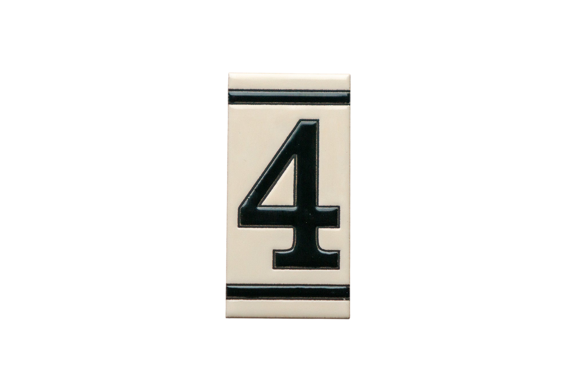 Classico White | Ceramic Door Number Tile & Frame – 5.5cm x 11cm (2.17" x 4.33")