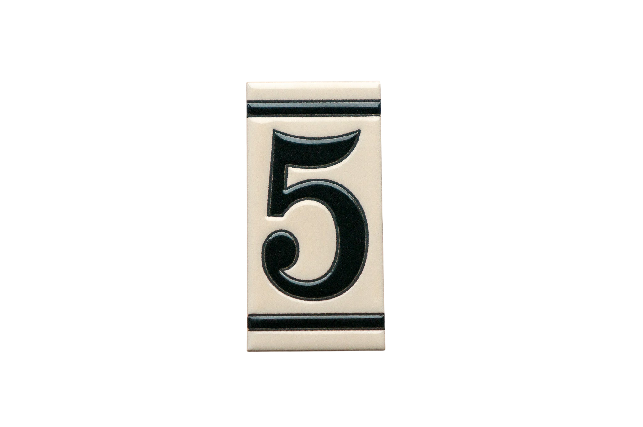 Classico White | Ceramic Door Number Tile & Frame – 5.5cm x 11cm (2.17" x 4.33")