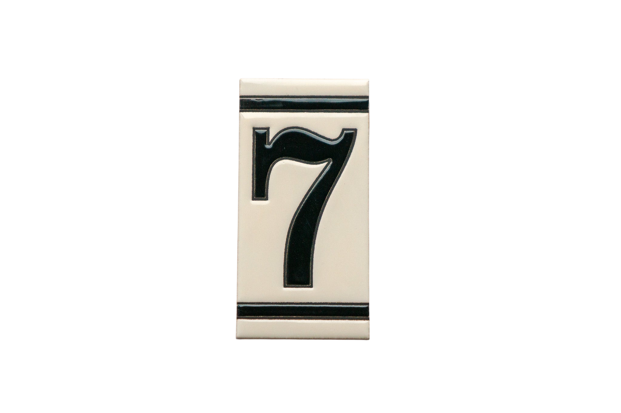 Classico White | Ceramic Door Number Tile & Frame – 5.5cm x 11cm (2.17" x 4.33")