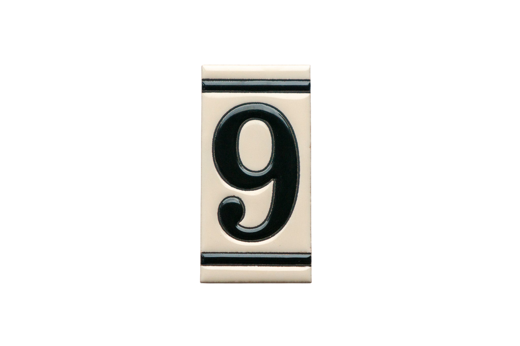 Classico White | Ceramic Door Number Tile & Frame – 5.5cm x 11cm (2.17" x 4.33")