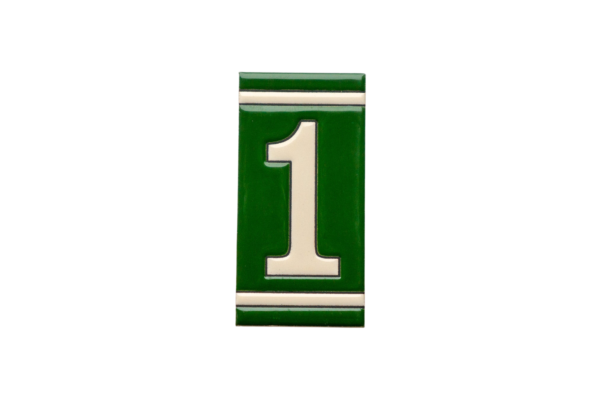 Classico Green | Ceramic Door Number Tile & Frame – 5.5cm x 11cm (2.17" x 4.33")