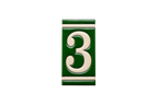 Classico Green | Ceramic Door Number Tile & Frame – 5.5cm x 11cm (2.17" x 4.33")
