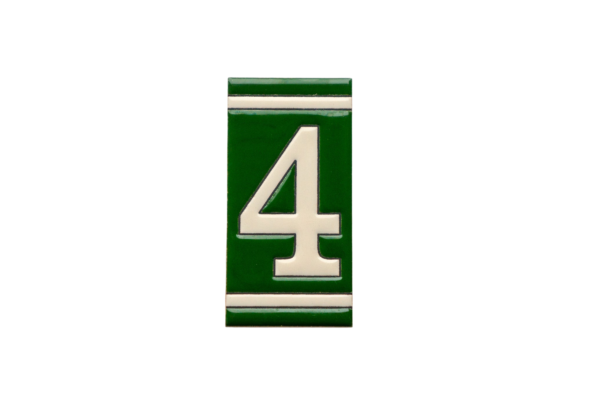 Classico Green | Ceramic Door Number Tile & Frame – 5.5cm x 11cm (2.17" x 4.33")