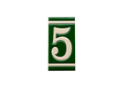 Classico Green | Ceramic Door Number Tile & Frame – 5.5cm x 11cm (2.17" x 4.33")