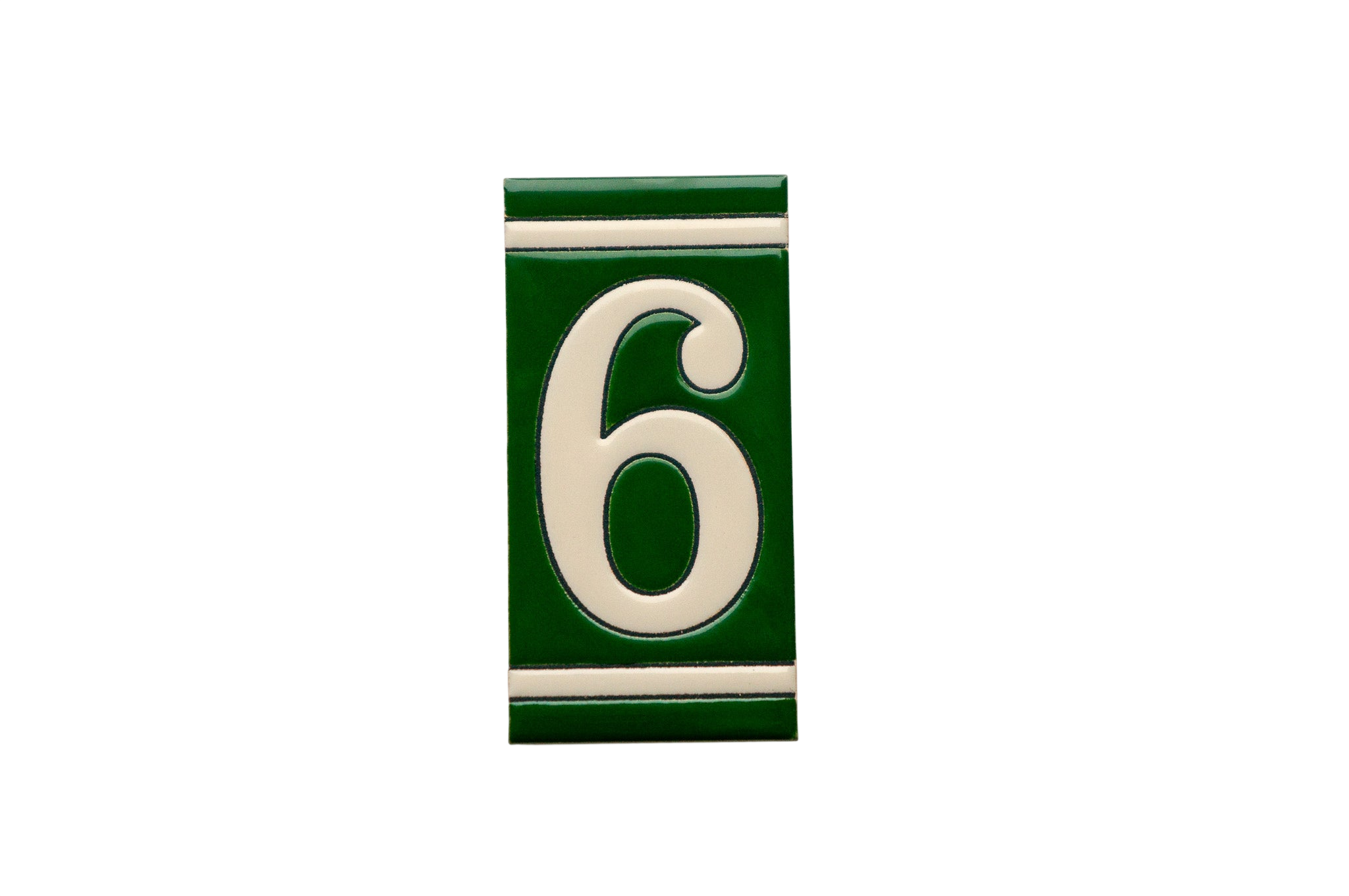 Classico Green | Ceramic Door Number Tile & Frame – 5.5cm x 11cm (2.17" x 4.33")