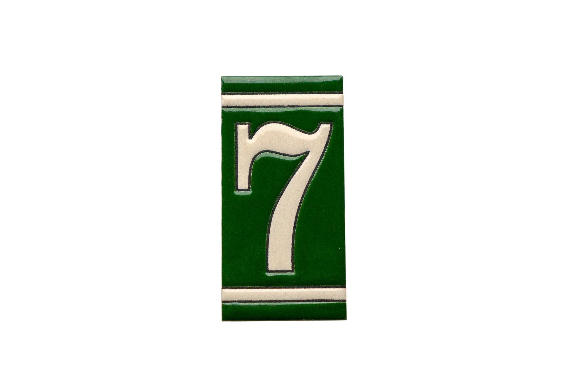 Classico Green | Ceramic Door Number Tile & Frame – 5.5cm x 11cm (2.17" x 4.33")