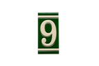 Classico Green | Ceramic Door Number Tile & Frame – 5.5cm x 11cm (2.17" x 4.33")