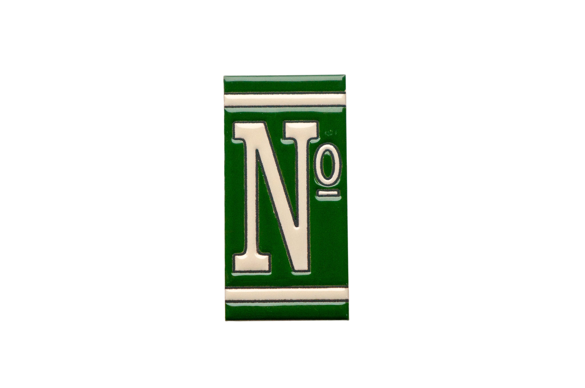Classico Green | Ceramic Door Number Tile & Frame – 5.5cm x 11cm (2.17" x 4.33")
