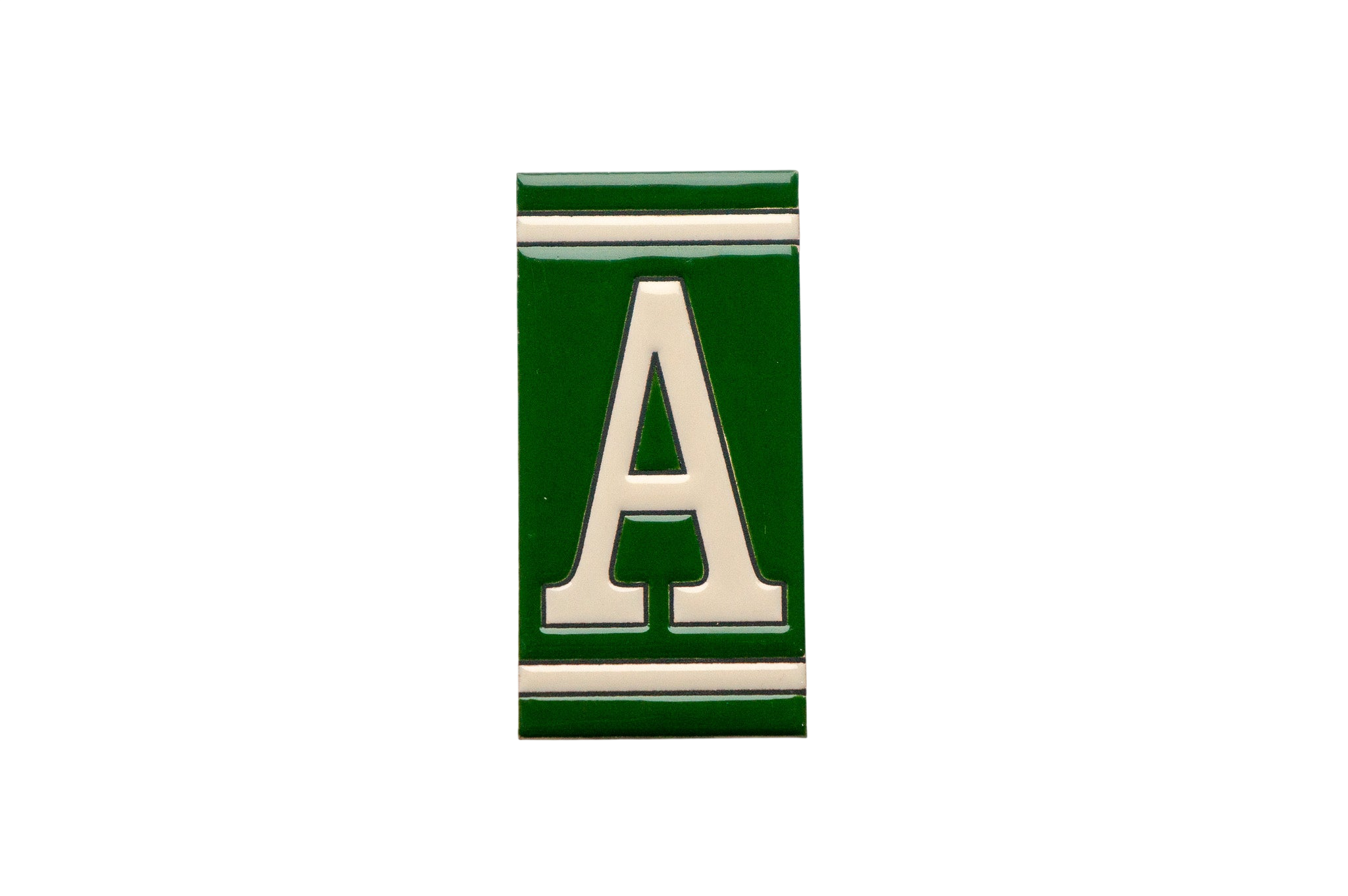 Classico Green | Ceramic Door Number Tile & Frame – 5.5cm x 11cm (2.17" x 4.33")