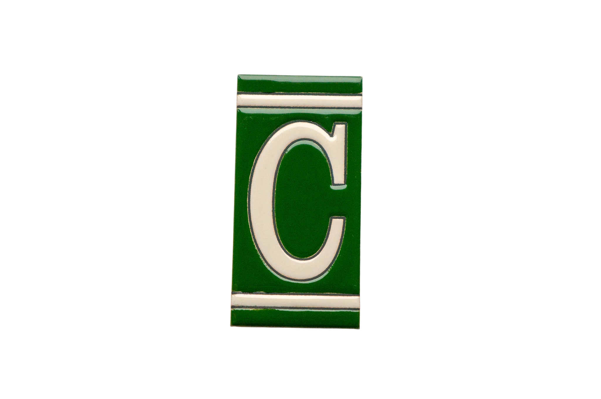 Classico Green | Ceramic Door Number Tile & Frame – 5.5cm x 11cm (2.17" x 4.33")