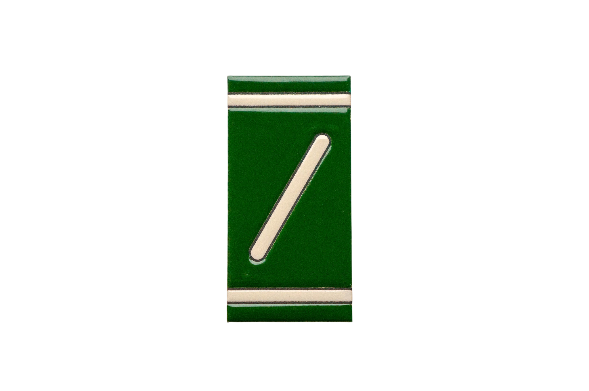 Classico Green | Ceramic Door Number Tile & Frame – 5.5cm x 11cm (2.17" x 4.33")