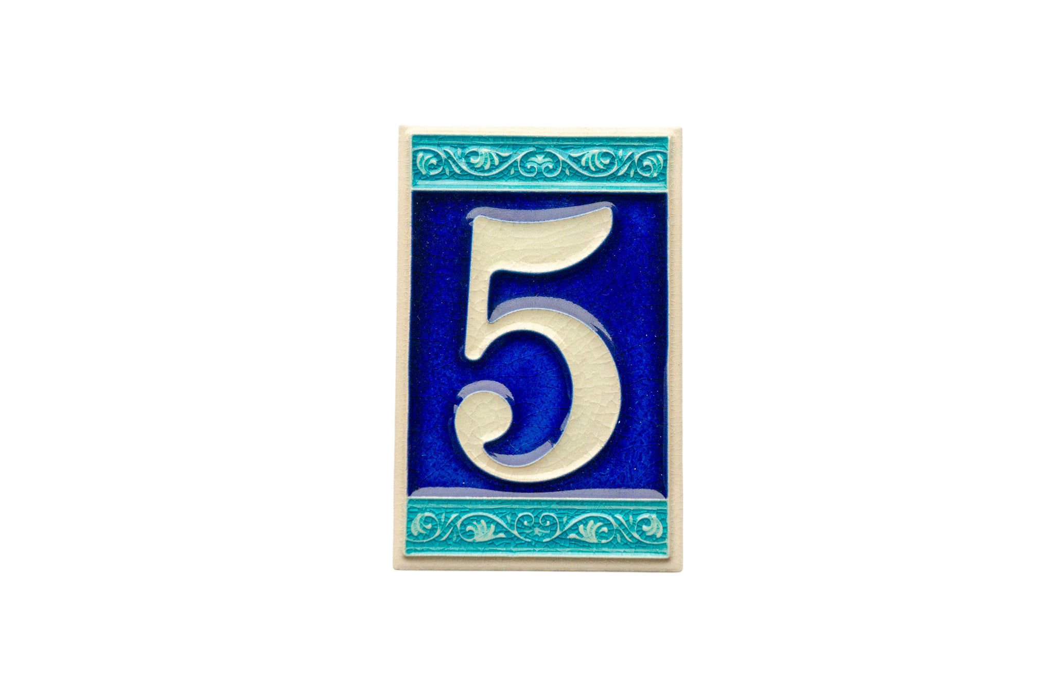 Numéro de porte romain en céramique avec cadre – 7 cm x 11 cm (2,76 po x 4,33 po)