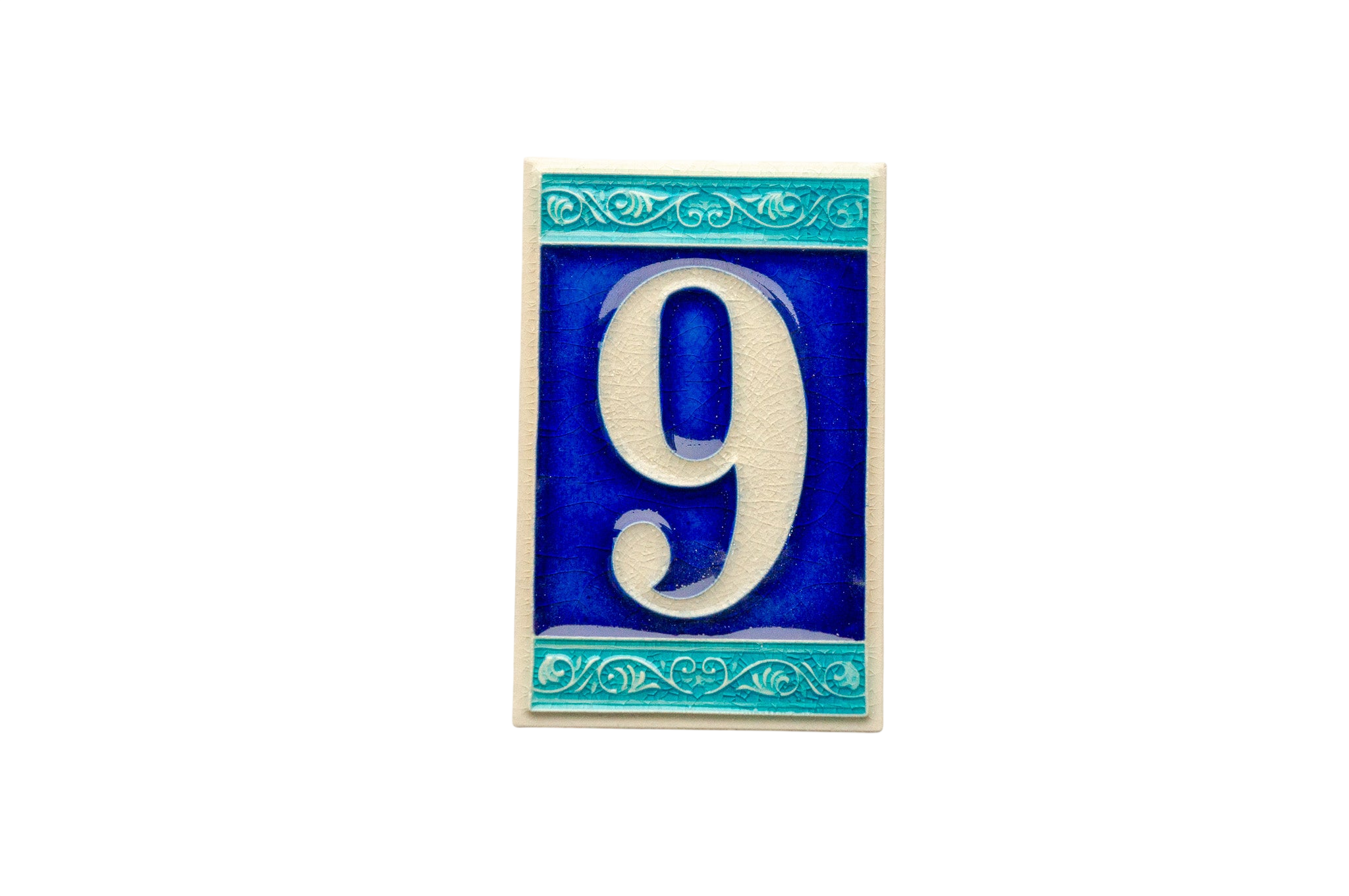 Numéro de porte romain en céramique avec cadre – 7 cm x 11 cm (2,76 po x 4,33 po)