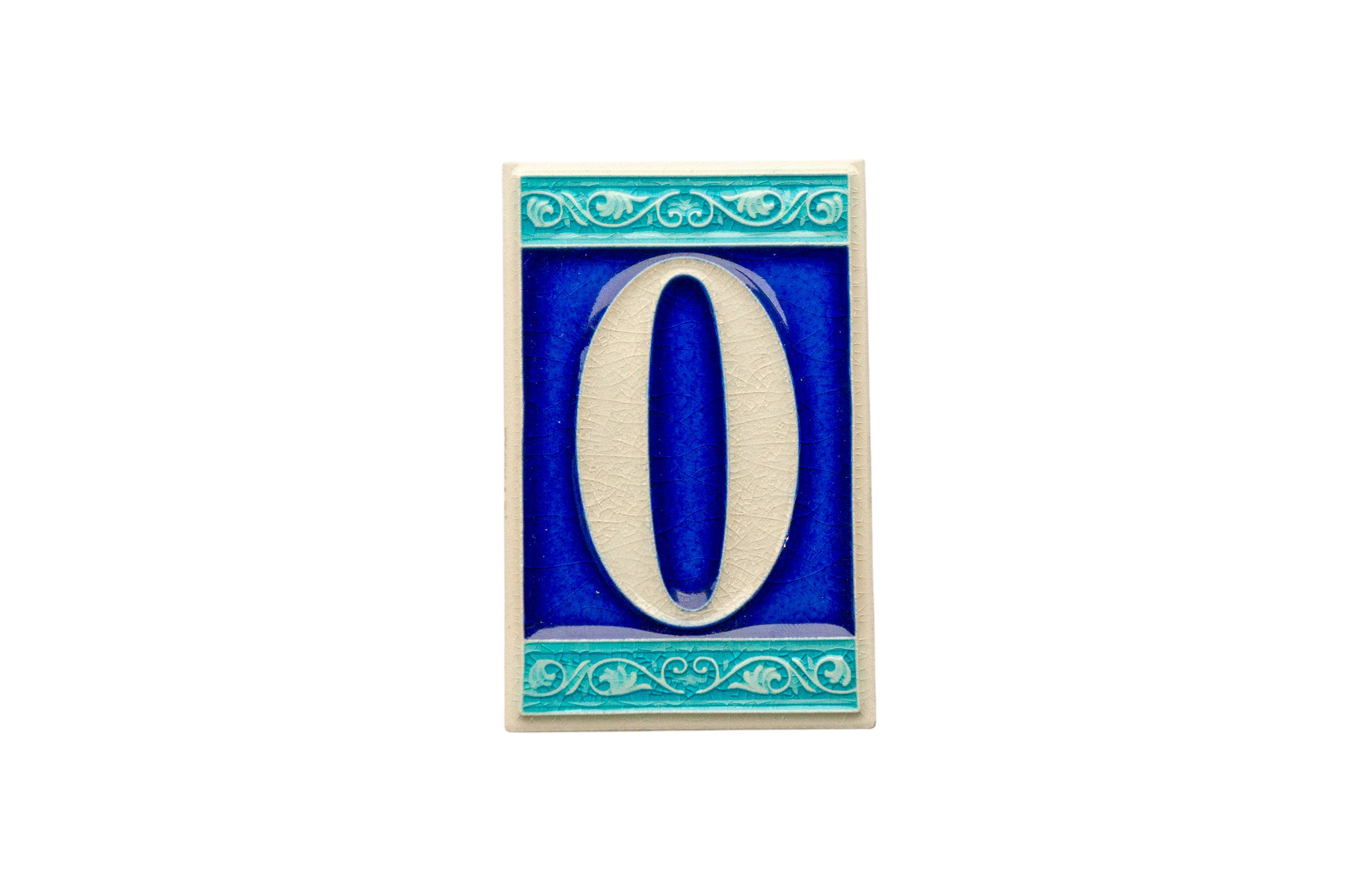 Numéro de porte romain en céramique avec cadre – 7 cm x 11 cm (2,76 po x 4,33 po)