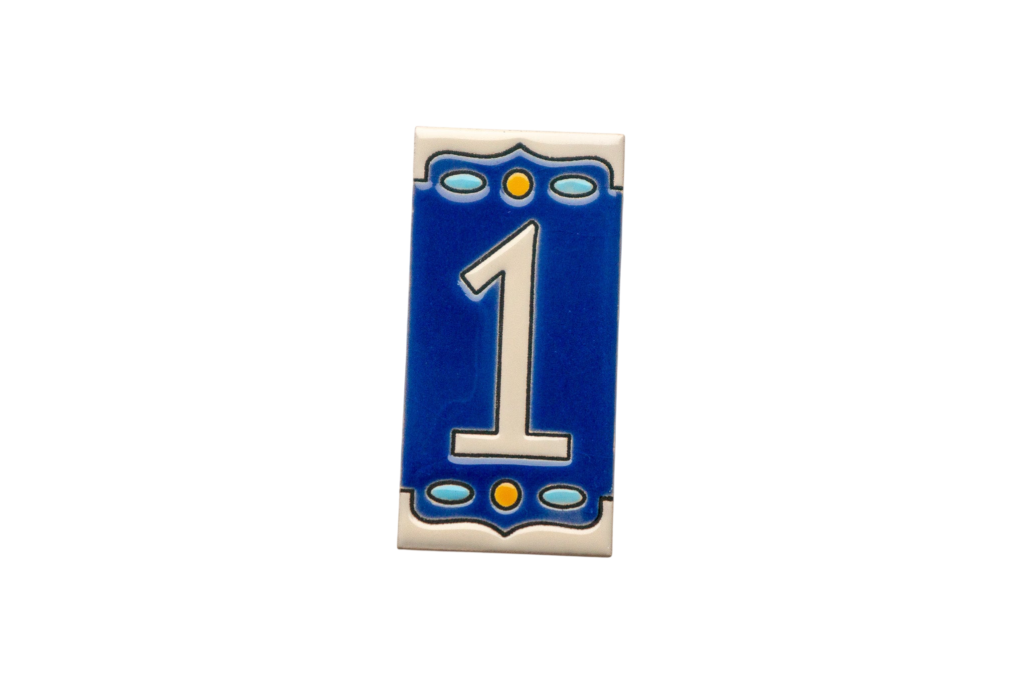 Nazari Mi | Numéro de porte en céramique avec cadre – 5,5 cm x 11 cm (2,17 po x 4,33 po)