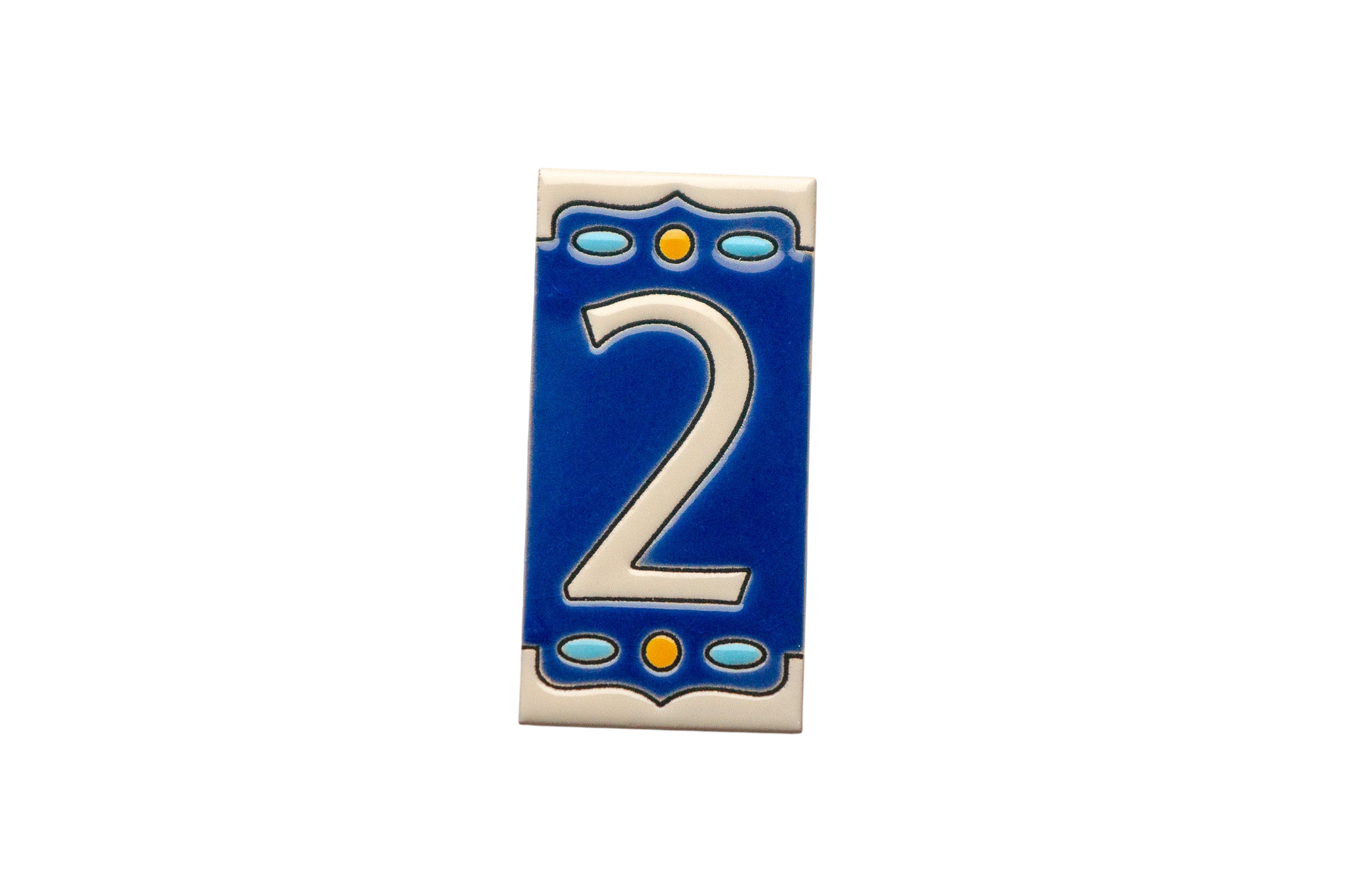 Nazari Mi | Numéro de porte en céramique avec cadre – 5,5 cm x 11 cm (2,17 po x 4,33 po)