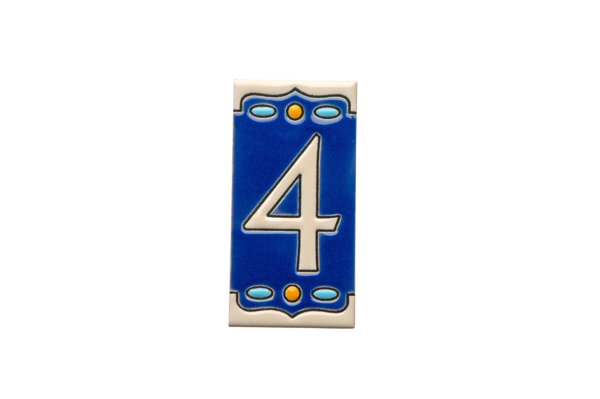 Nazari Mi | Numéro de porte en céramique avec cadre – 5,5 cm x 11 cm (2,17 po x 4,33 po)