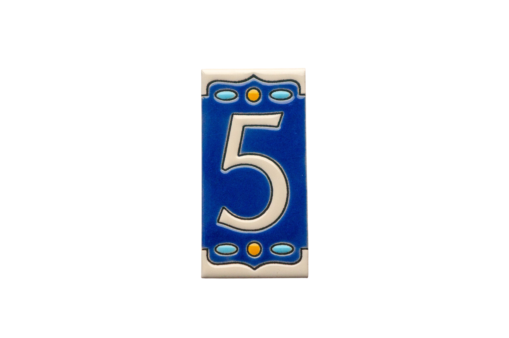 Nazari Mi | Numéro de porte en céramique avec cadre – 5,5 cm x 11 cm (2,17 po x 4,33 po)