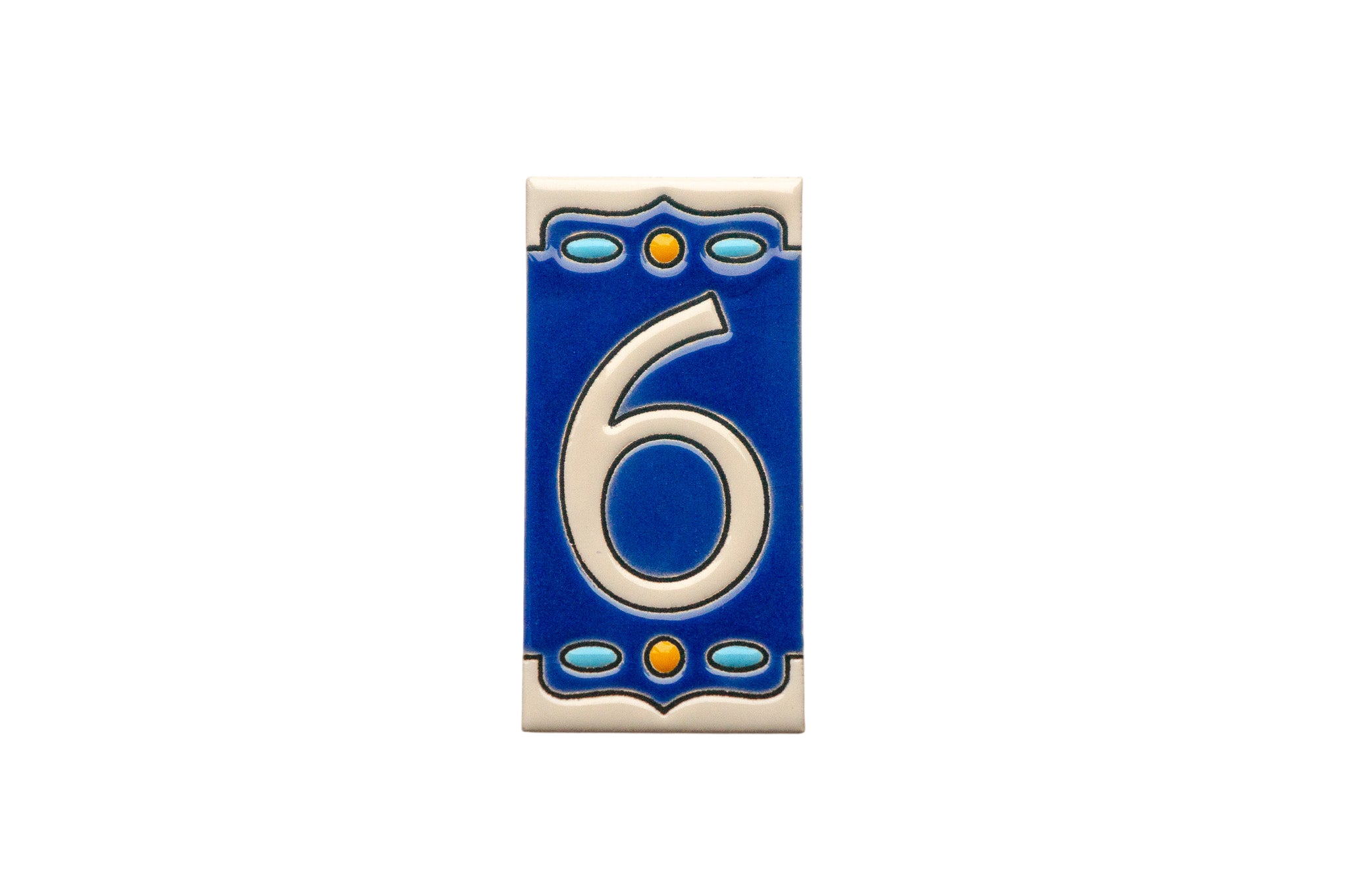 Nazari Mi | Numéro de porte en céramique avec cadre – 5,5 cm x 11 cm (2,17 po x 4,33 po)