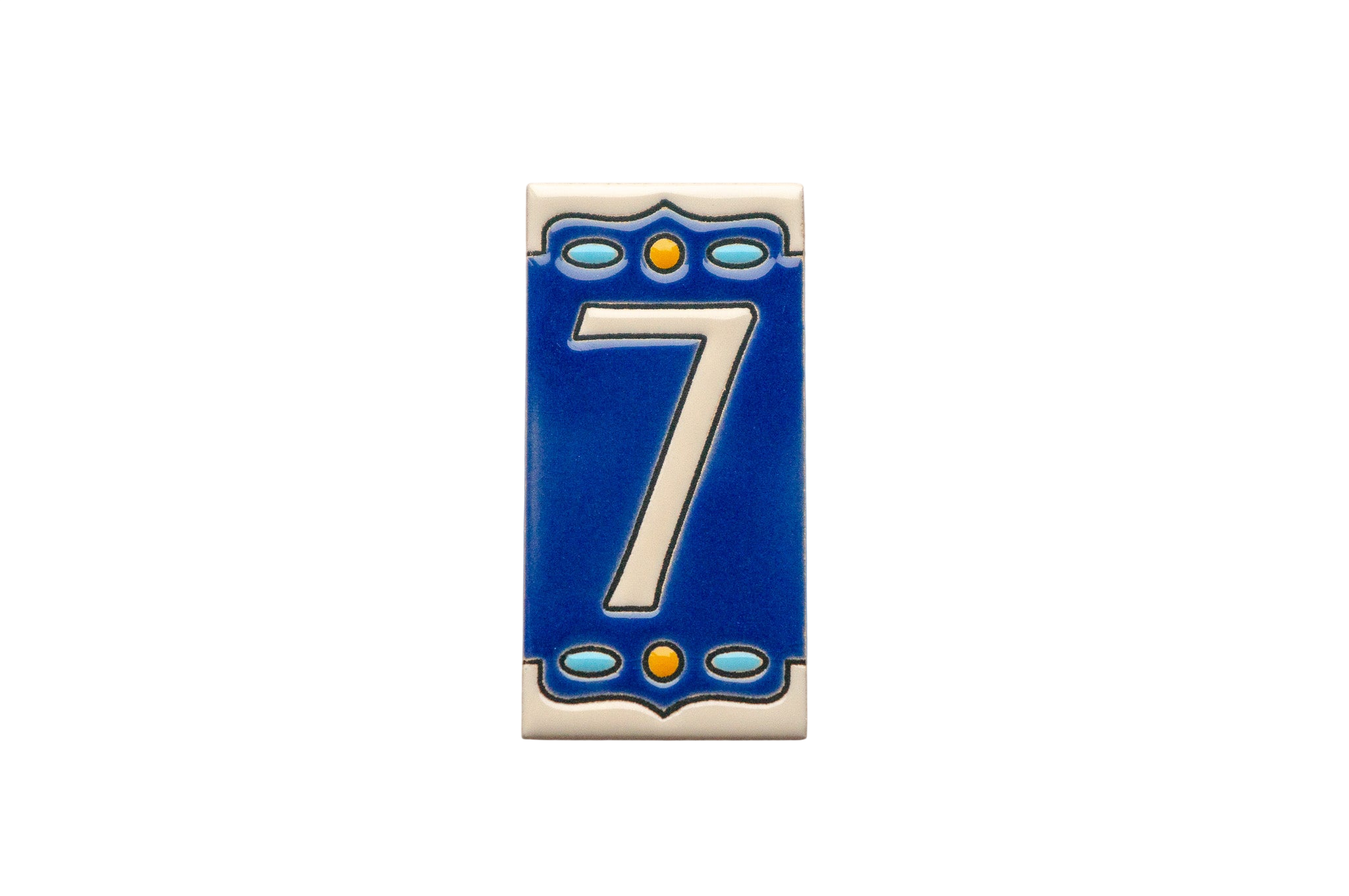 Nazari Mi | Numéro de porte en céramique avec cadre – 5,5 cm x 11 cm (2,17 po x 4,33 po)