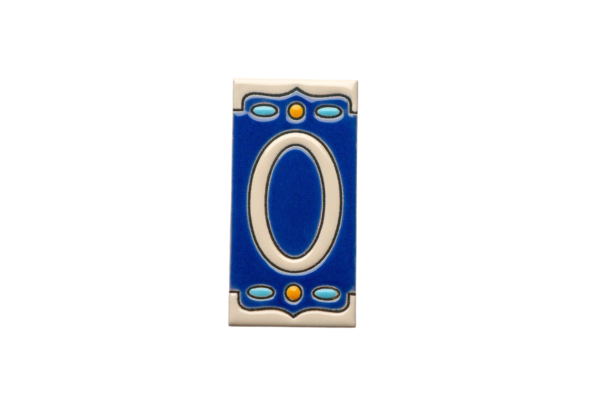 Nazari Mi | Numéro de porte en céramique avec cadre – 5,5 cm x 11 cm (2,17 po x 4,33 po)