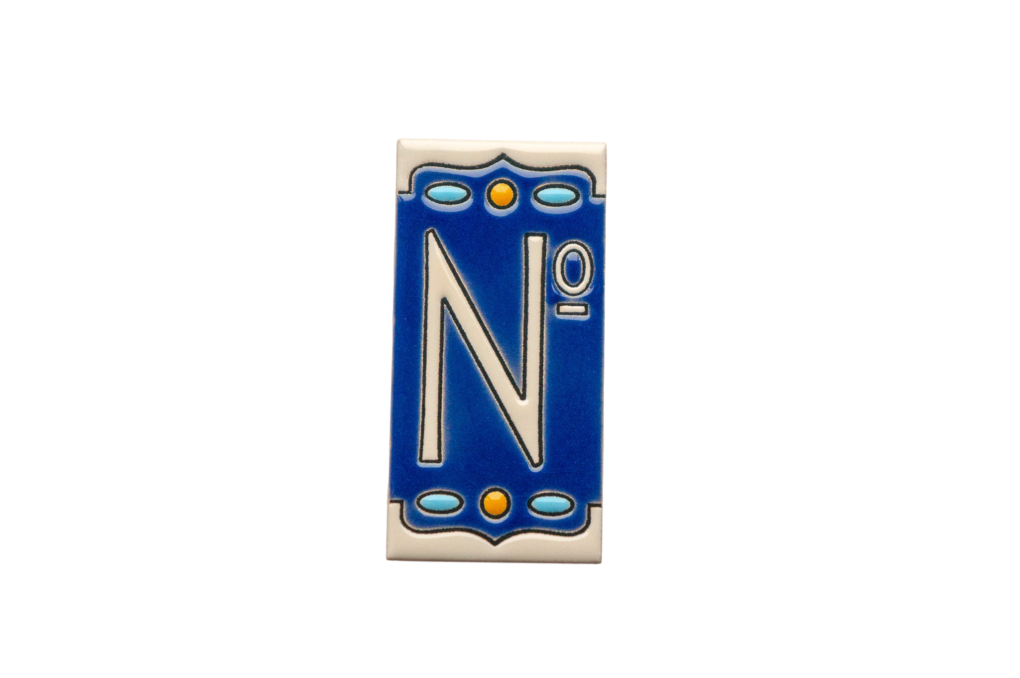 Nazari Mi | Numéro de porte en céramique avec cadre – 5,5 cm x 11 cm (2,17 po x 4,33 po)