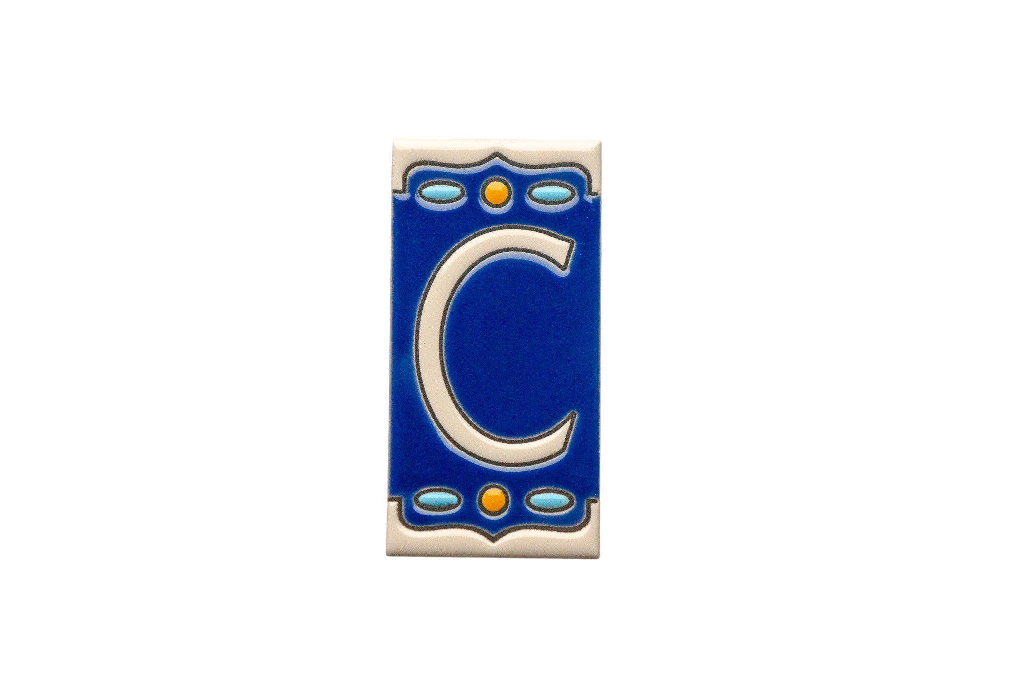 Nazari Mi | Numéro de porte en céramique avec cadre – 5,5 cm x 11 cm (2,17 po x 4,33 po)