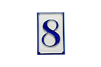 Simplici Blue | Ceramic Door Number Tile & Frame – 7cm x 11cm (2.76" x 4.33")