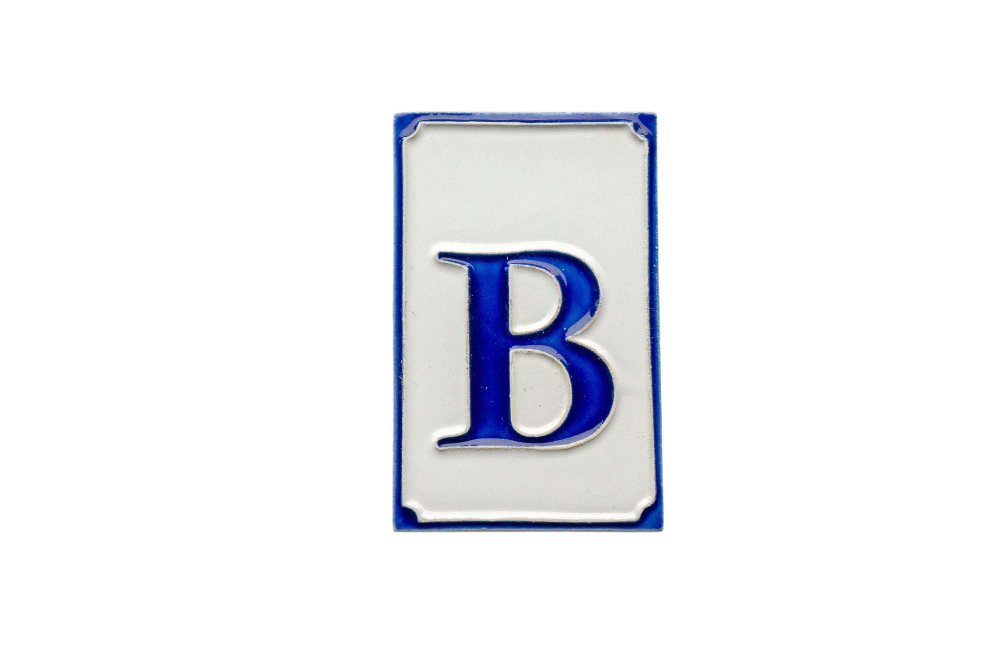 Simplici Bleu | Numéro de porte en céramique avec cadre – 7 cm x 11 cm (2,76 po x 4,33 po)