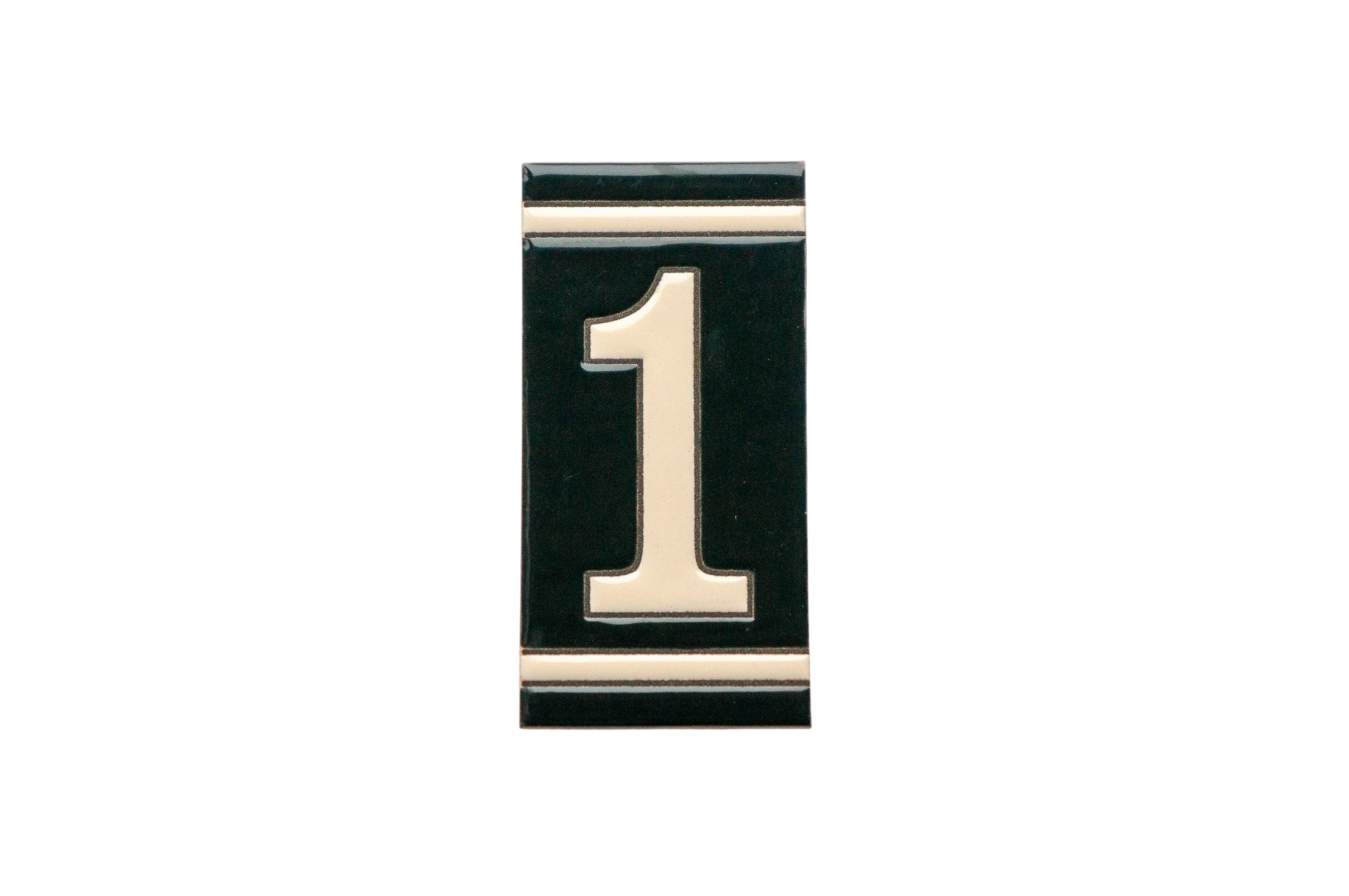 Classico Black | Ceramic Door Number Tile & Frame – 5.5cm x 11cm (2.17" x 4.33")