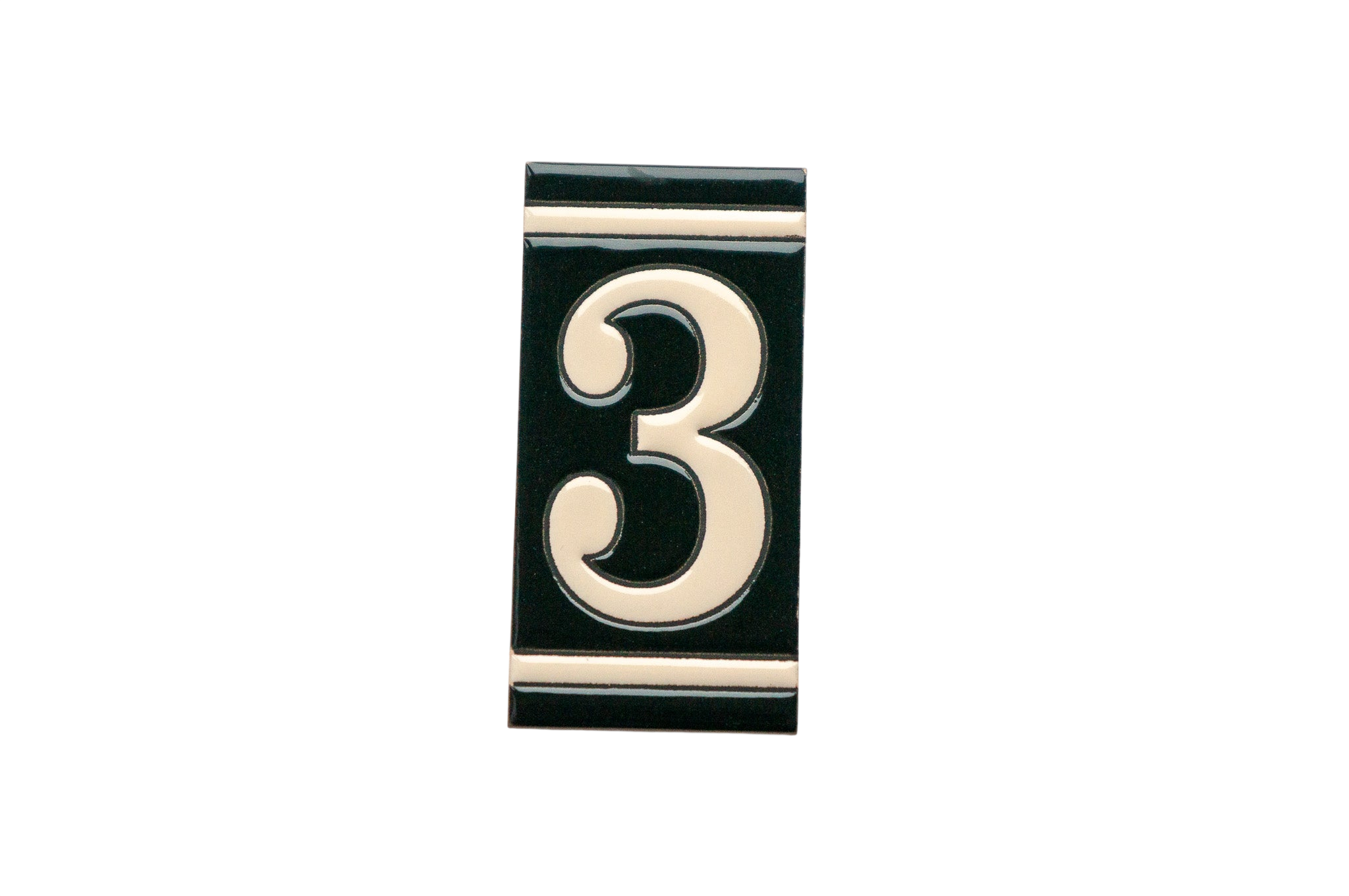 Classico Black | Ceramic Door Number Tile & Frame – 5.5cm x 11cm (2.17" x 4.33")
