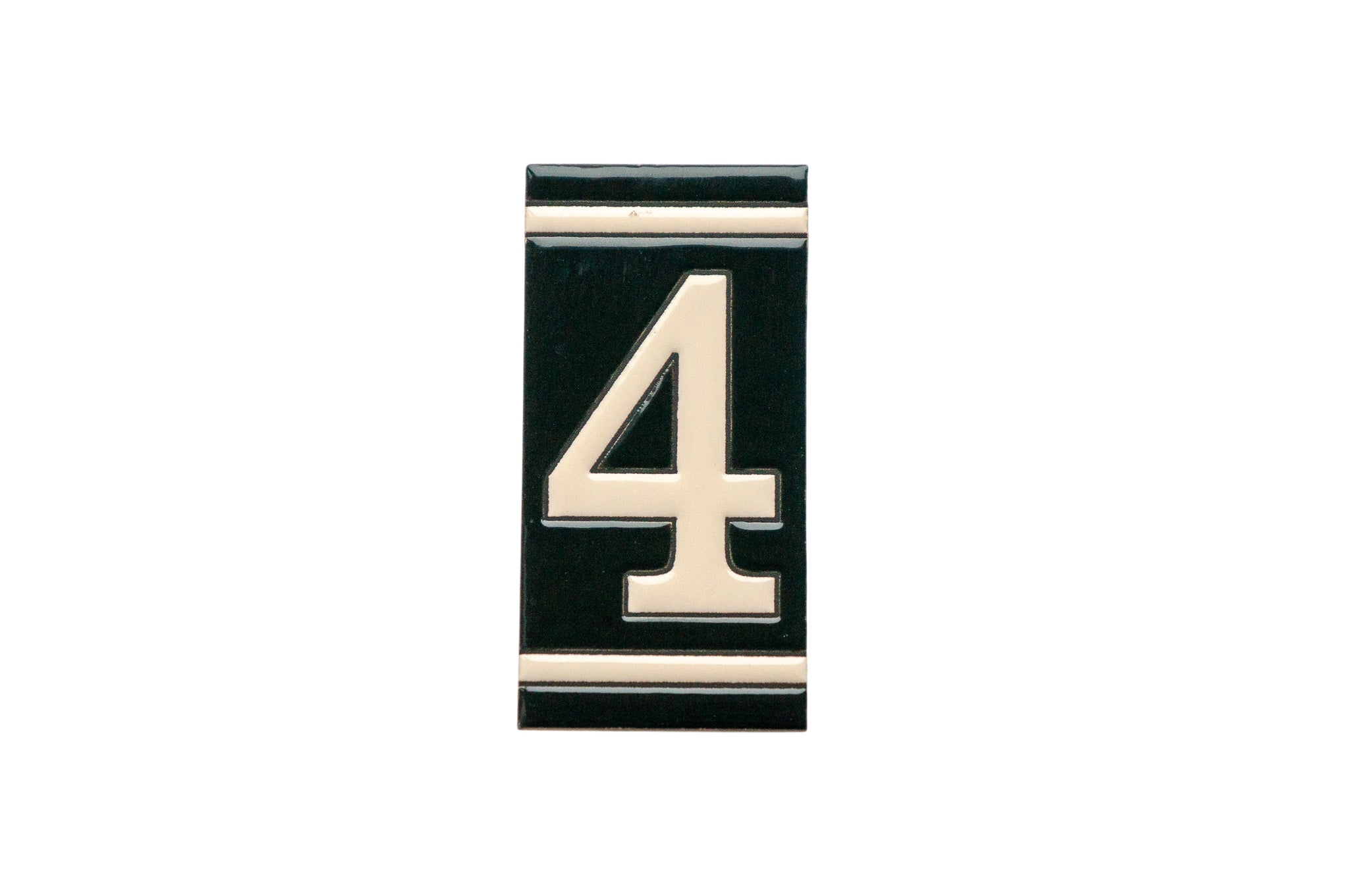 Classico Black | Ceramic Door Number Tile & Frame – 5.5cm x 11cm (2.17" x 4.33")