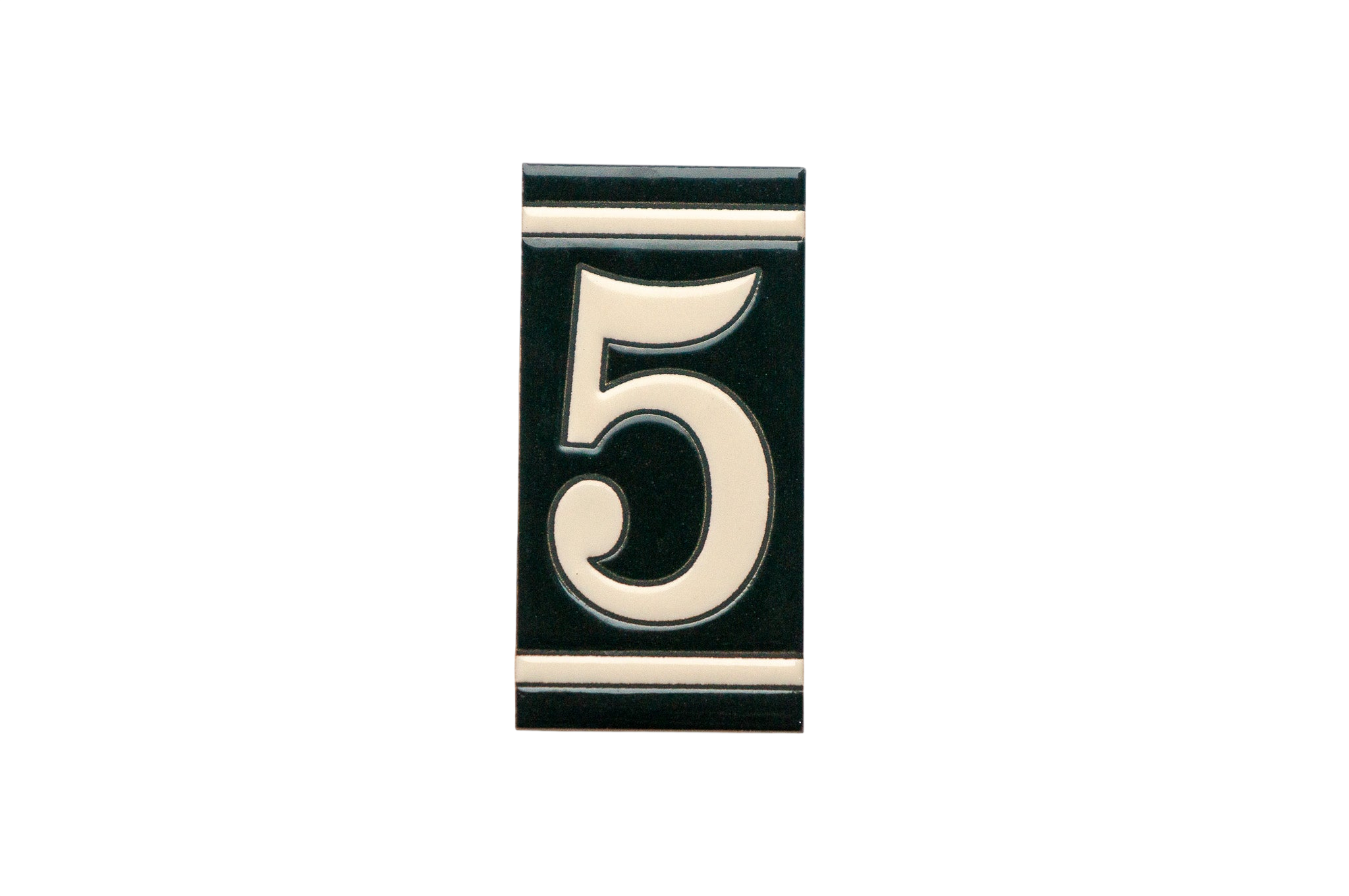 Classico Black | Ceramic Door Number Tile & Frame – 5.5cm x 11cm (2.17" x 4.33")