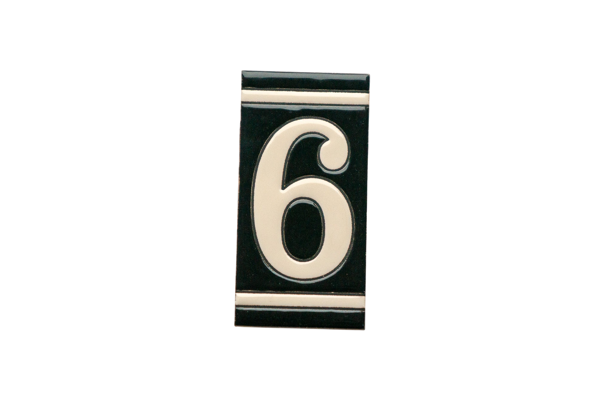 Classico Black | Ceramic Door Number Tile & Frame – 5.5cm x 11cm (2.17" x 4.33")