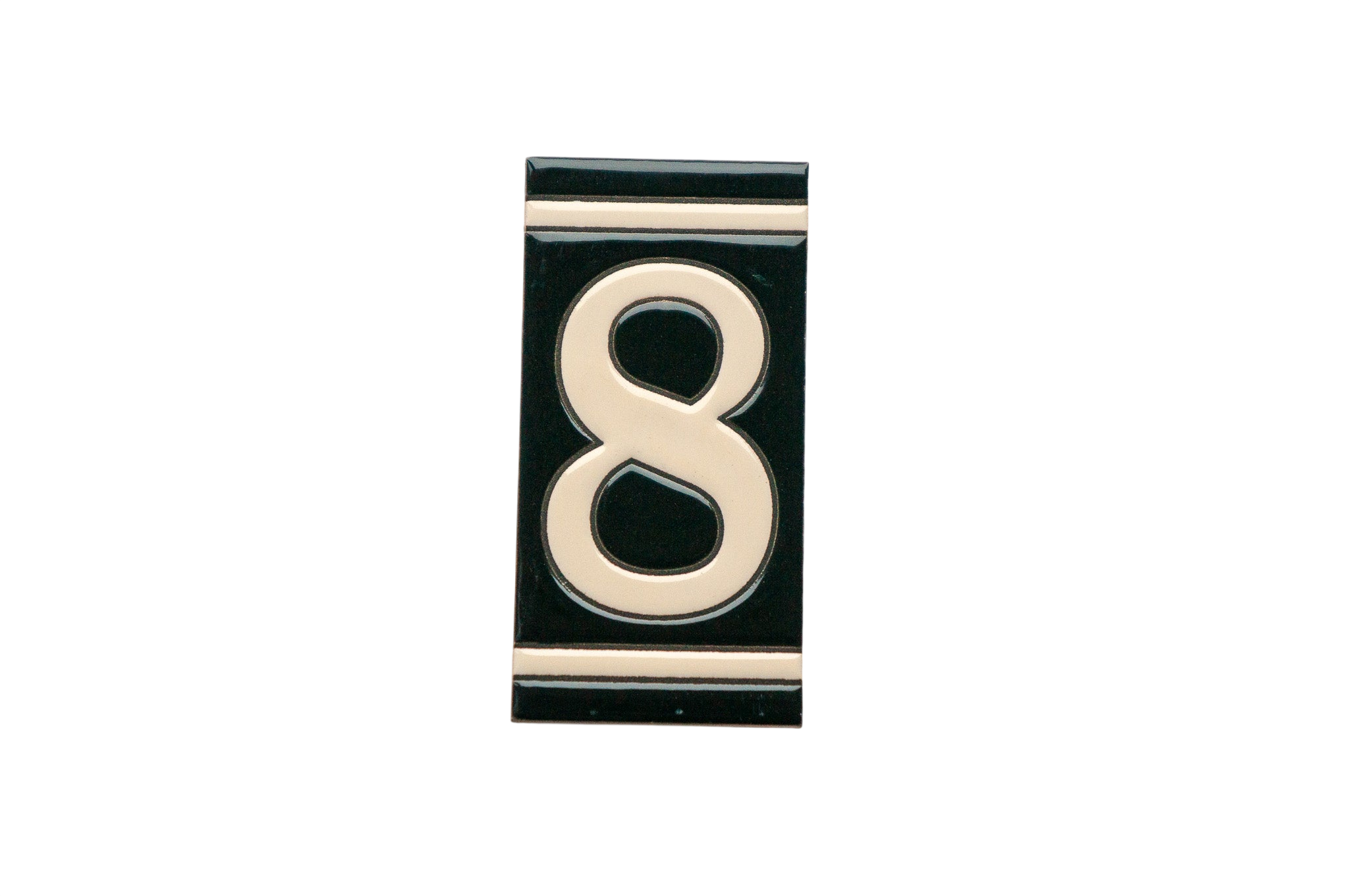 Classico Black | Ceramic Door Number Tile & Frame – 5.5cm x 11cm (2.17" x 4.33")