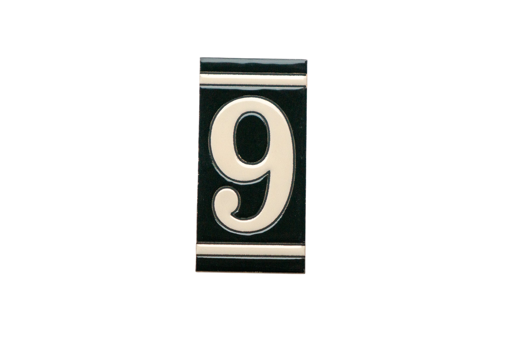 Classico Black | Ceramic Door Number Tile & Frame – 5.5cm x 11cm (2.17" x 4.33")