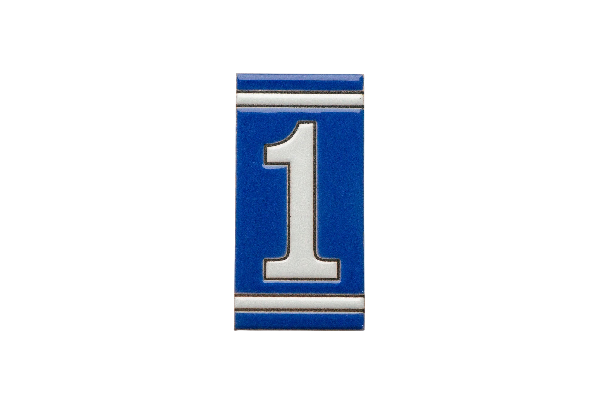Classico Blue | Ceramic Door Number Tile & Frame – 5.5cm x 11cm (2.17" x 4.33")