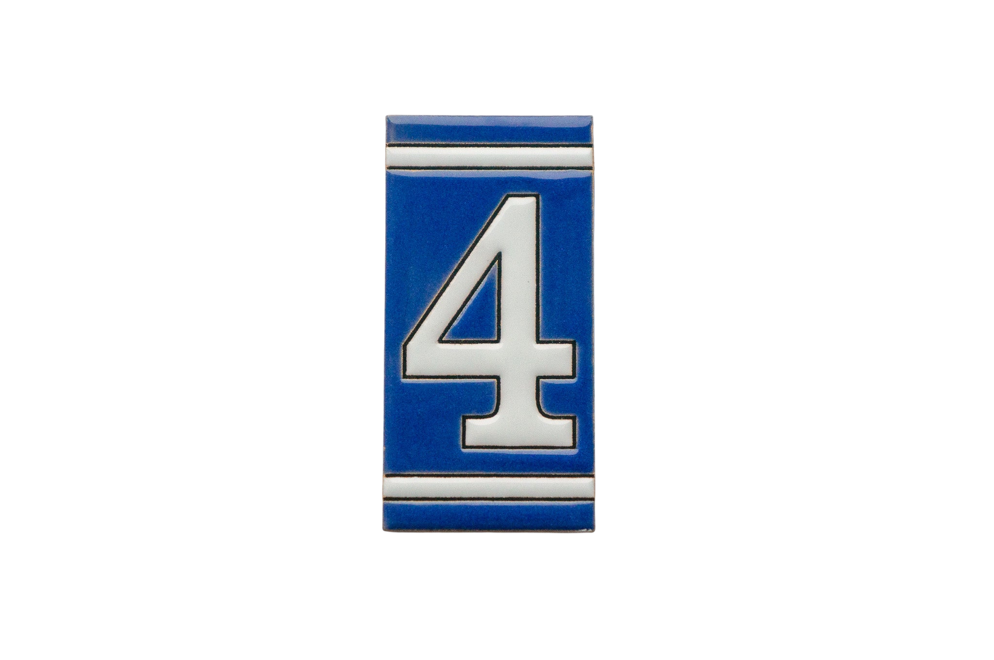 Classico Blue | Ceramic Door Number Tile & Frame – 5.5cm x 11cm (2.17" x 4.33")
