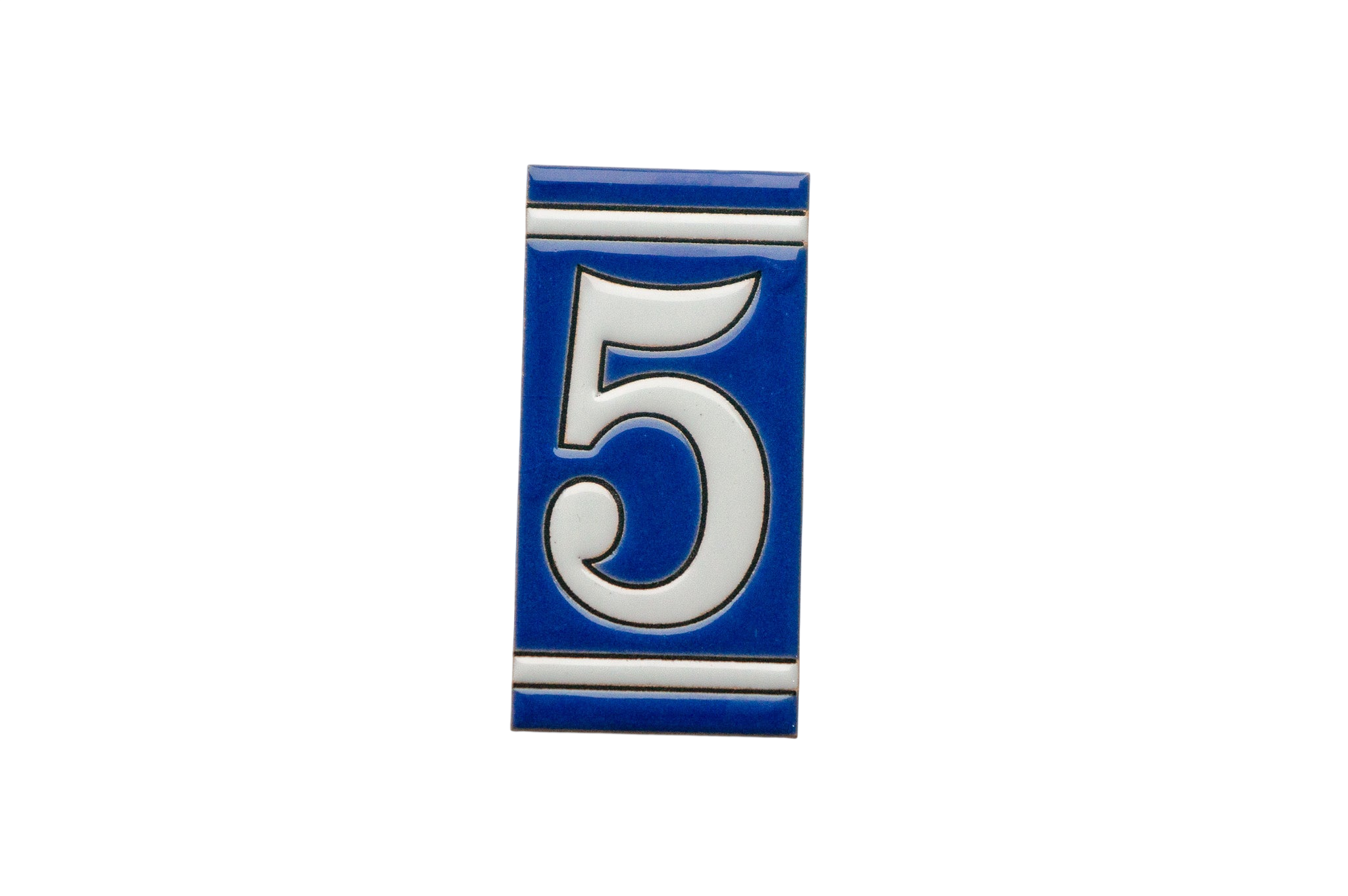Classico Blue | Ceramic Door Number Tile & Frame – 5.5cm x 11cm (2.17" x 4.33")