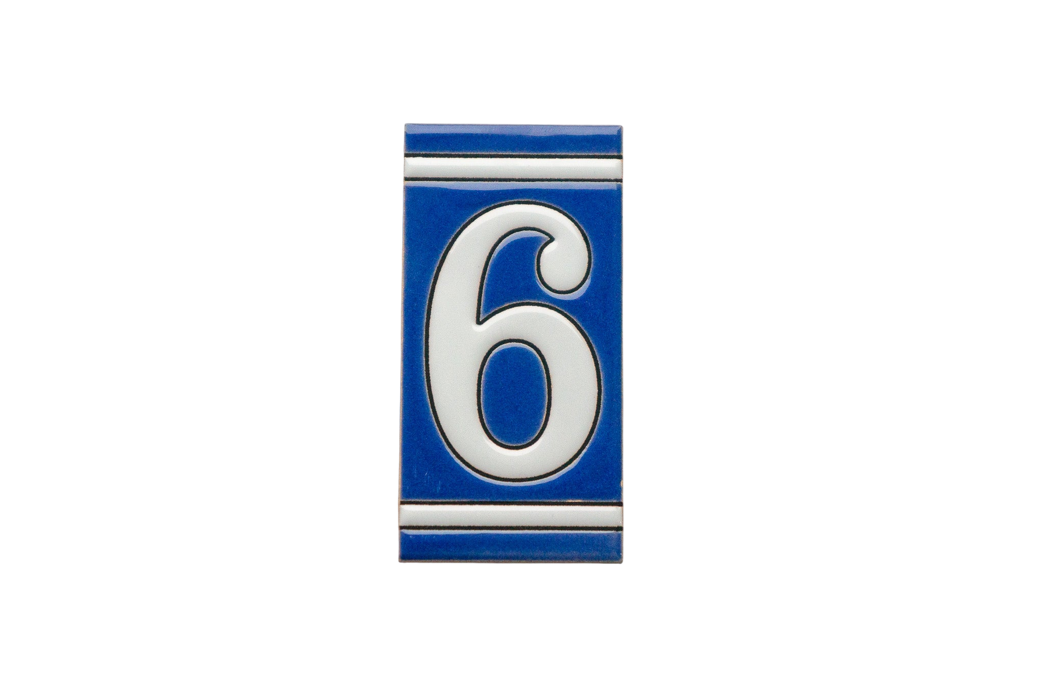 Classico Blue | Ceramic Door Number Tile & Frame – 5.5cm x 11cm (2.17" x 4.33")