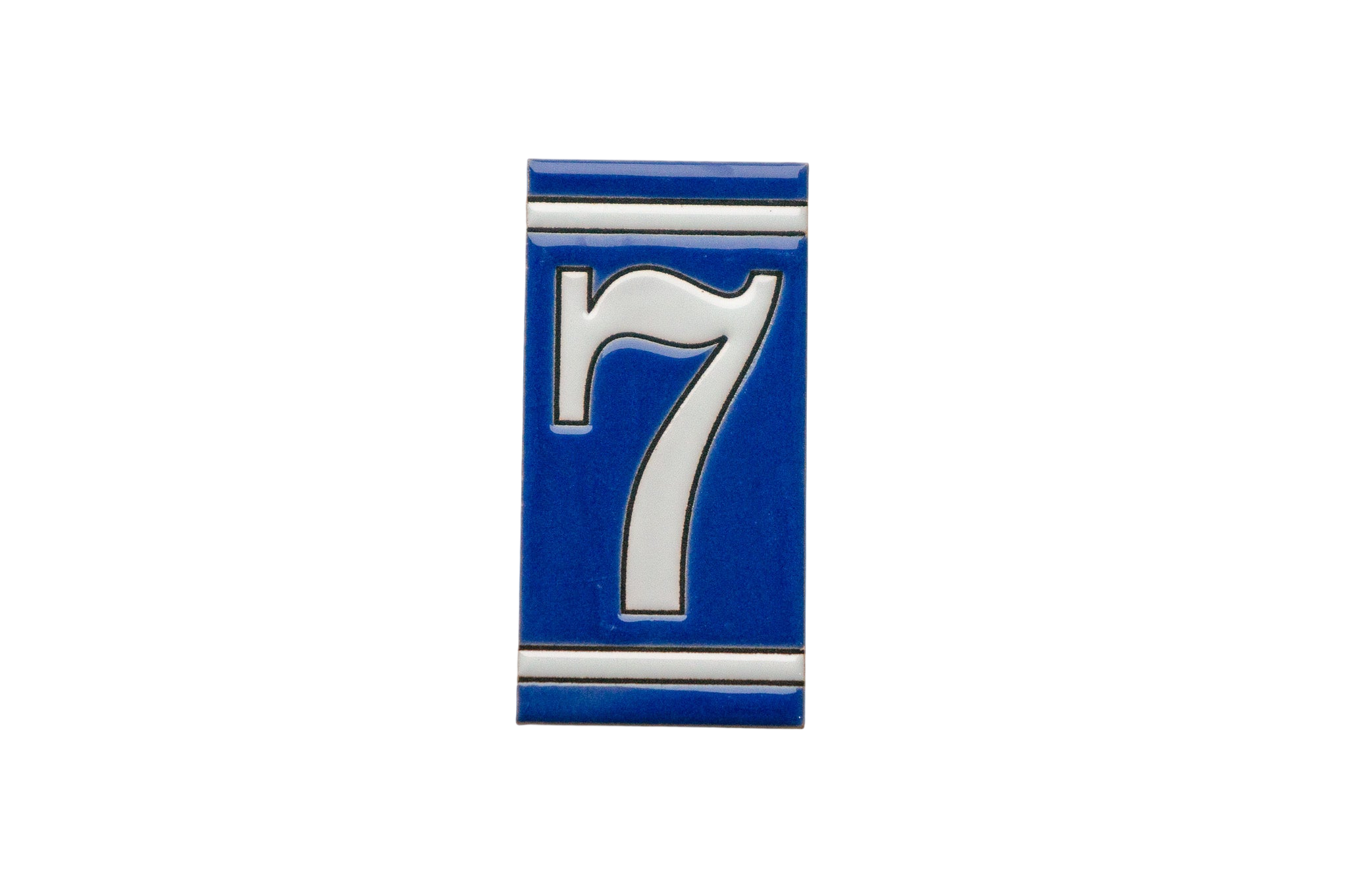 Classico Blue | Ceramic Door Number Tile & Frame – 5.5cm x 11cm (2.17" x 4.33")