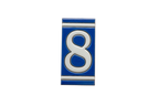 Classico Blue | Ceramic Door Number Tile & Frame – 5.5cm x 11cm (2.17" x 4.33")