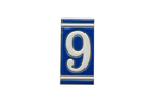 Classico Blue | Ceramic Door Number Tile & Frame – 5.5cm x 11cm (2.17" x 4.33")