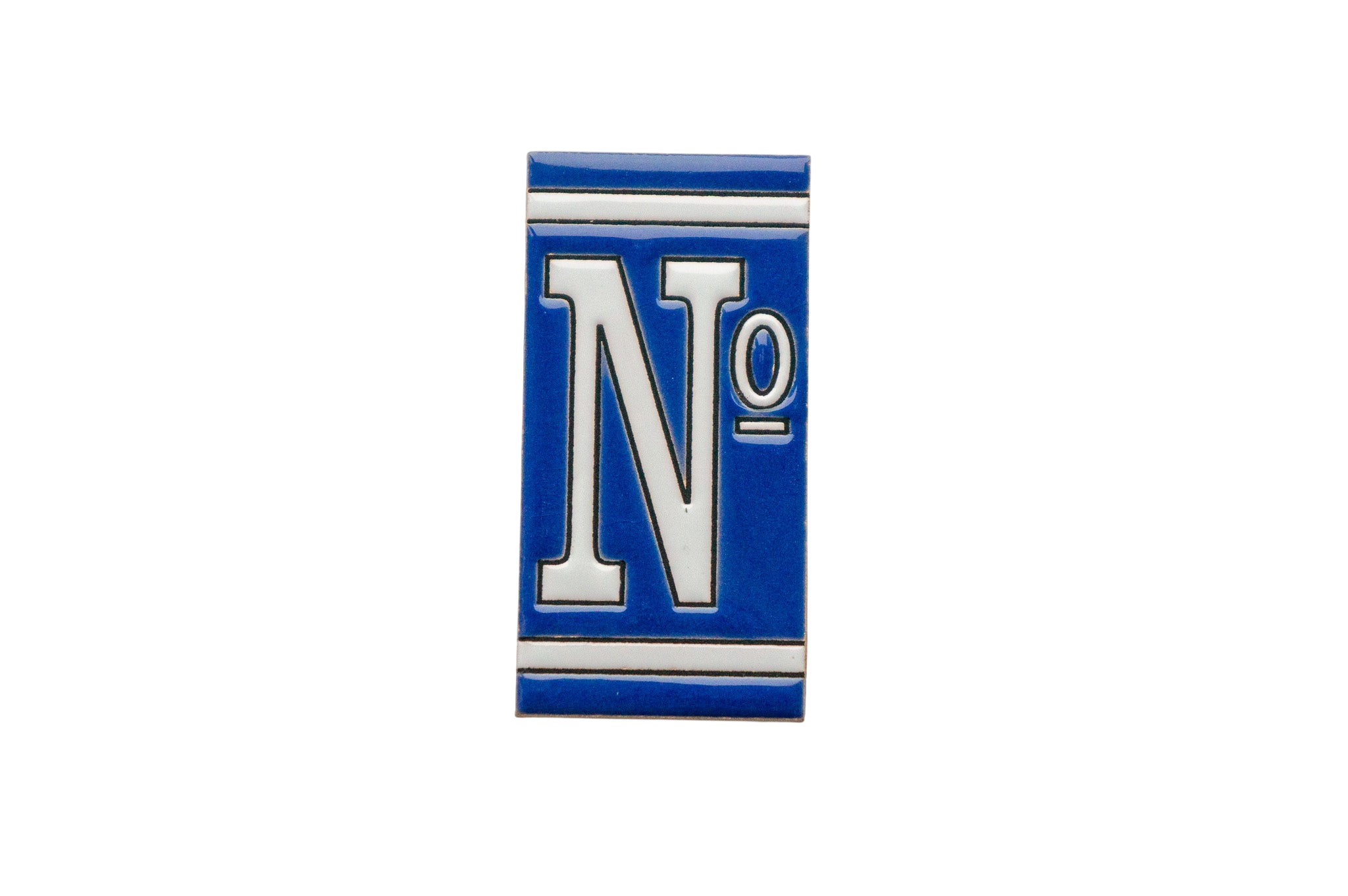 Classico Blue | Ceramic Door Number Tile & Frame – 5.5cm x 11cm (2.17" x 4.33")